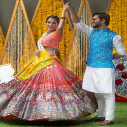 Women's Digital Printed Butter Silk Lehenga Choli with Dupatta